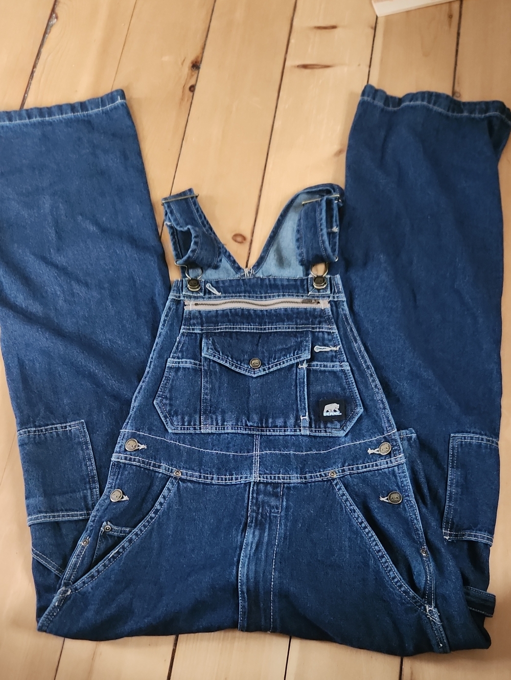 Berne Relaxed Dark Blue Denim Overalls 36x32